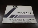 Kawasaki Bayou 4X4 Owners Manual Used 99920-1791. Price: $9.99.