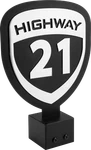 Highway 21 Helmet Tree Header Sign 489-9910 New. Price: $67.20.