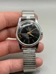 Vtg Helbros Regency 30J Black Cloth Dial Automatic Swiss Mens Watch 32MM Running Pre-owned. Price: $190.00.