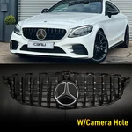 Black For Mercedes Benz W205 C300 C43 2019-2021 Front Grille W/led Emblem New. Price: $83.73.