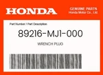 Honda Genuine Wrench Plug 89216-MJ1-000. Price: $25.51.