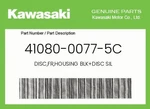 Kawasaki Genuine Disc,fr,housing Blk+disc Sil 41080-0077-5C New. Price: $429.54.