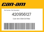 Can-am Genuine Oil Filter 420956127 New. Price: $21.62.