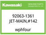 Kawasaki Oem Part 92063-1361 JET-MAIN,#142 New. Price: $13.21.
