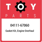 04111-67060 Toyota Gasket Kit, Engine Overhaul 0411167060, New Genuine Oem Part. Price: $771.32.
