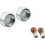 Kuryakyn Deep Dish Turn Signal Bezels W/lenses Dual Circuit Chrome Amber/smoke New. Price: $71.99.
