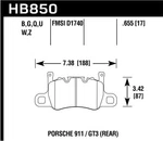 Hawk Performance HB850B.655 Hps 5.0 Disc Brake Pad Fits 911 Cayman Panamera New. Price: $165.99.