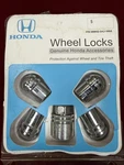 Honda Wheel Locks Chrome Genuine 08W42-SHJ-100A Used. Price: $32.00.