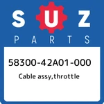 58300-42A01-000 Suzuki Cable Assy,throttle 5830042A01000, New Genuine Oem Part. Price: $33.32.