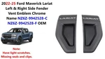 2022-25 Ford Maverick Lariat Left & Right Side Fender Vent Emblem Chrome Name Used. Price: $48.00.