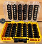 Dewalt Tough Case+ Clear Top/yellow Bottom Storage W/holders For 84 Bits New. Price: $19.99.
