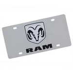 Dodge Ram Dual Logo License Plate (black On Chrome) New. Price: $42.95.