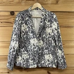 Joie Blazer Jacket 12 100% Linen Gray Beige Animal Print Lined Button B165 Pre-owned. Price: $18.74.