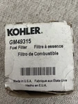 Kohler GM49315 Fuel Filter New. Price: $15.00.