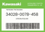 Kawasaki Genuine Step,rh,p.silver 34028-0078-458 New. Price: $40.35.