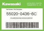 Kawasaki Genuine Guard,engine,side,rh,ebony 55020-0436-6C New. Price: $29.08.