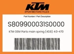 Ktm Genuine Main Spring (43.8) 4.0-470 Fork Cpl. S809900031S0000 New. Price: $140.24.