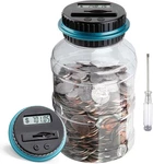 Vcertcpl Digital Coin Counting Piggy Bank, 1.8L Blue With Lcd Counter New. Price: $14.39.