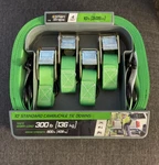 Smart Straps 10-FT Cambuckle Tie Downs 4-PACK, 300 Lbs Safe Work Load New. Price: $14.00.