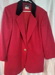 Sag Harbor 100% Wool Blazer/ Jacket 16 Red Single Gold Button Pre-owned. Price: $19.50.