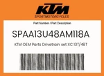 Ktm Genuine Drivetrain Set Xc 13T/48T - SPAA13U48AM118A New. Price: $186.90.