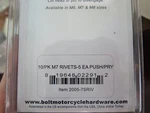 Bolt Motorcycle Hardware Rivets 2005-7SRIV Set Of M7 Push / Pry (8C-2) New. Price: $8.00.