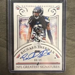 2025 National Treasures Richard Sherman Card Auto /49 Nfl Greatest Signatures Ungraded. Price: $85.00.