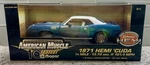 Ertl 1/18 Scale 1971 Cuda Hemi Light Blue White Roof & Interior, Boxed Used. Price: $59.95.