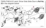 Genuine Honda Sliding Door Latch (drivers) 72650-THR-A12- New! Free Shipping!. Price: $200.00.